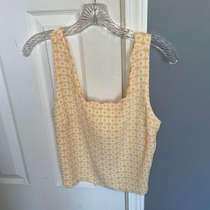 Yellow scalloped tank top